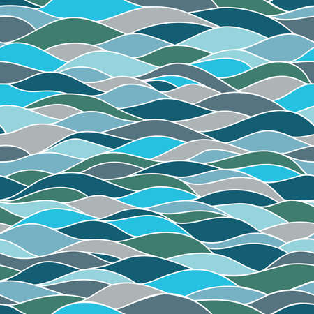 Abstract Vector Repeated Seamless Design with Blue and Green Elements.のイラスト素材