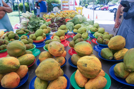 fruits on the market from Suva, fiji, travel photoの写真素材