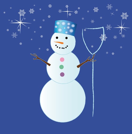 The New Year's snowmanのイラスト素材