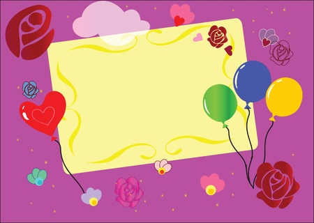 lovely spring s card with balloonsのイラスト素材