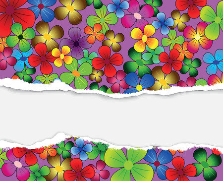 beautiful card with multi-colored flowers on a bright backgroundのイラスト素材