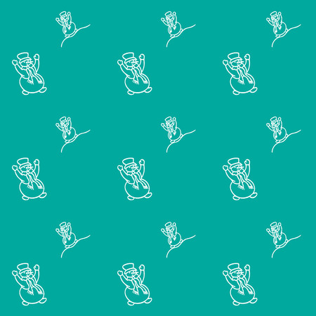 Christmas background. Snowmen. Illustration for a wrapping paper, wallpaper. Seamless vector pattern.のイラスト素材