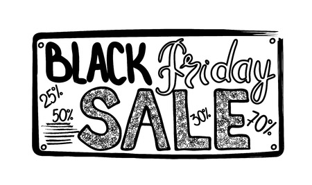 Handwritten text Black Friday, sale. Brush script lettering. Vector banner design.のイラスト素材