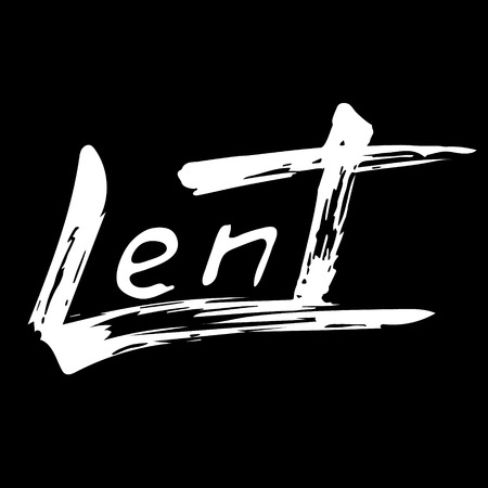 Handwritten word Lent.   Start of fasting, The symbol of the Christian religion. Vector design. Hand illustration.のイラスト素材
