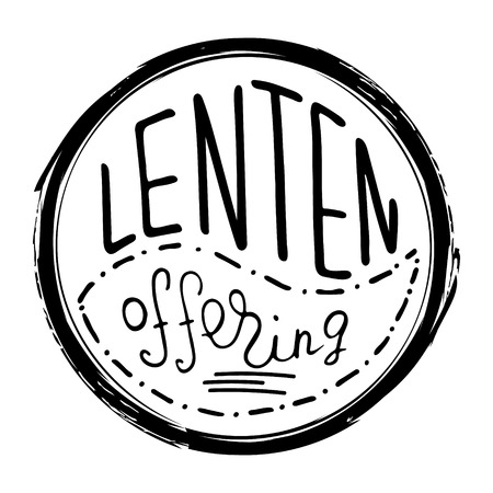 Handwritten word Lenten offering.   Start of fasting, The symbol of the Christian religion. Vector design. Hand illustration.のイラスト素材