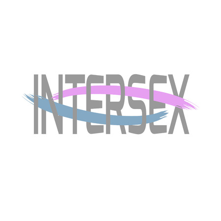 Text Intersex using original colors for gay parade. Unconventional sexual orientation. Vector designのイラスト素材
