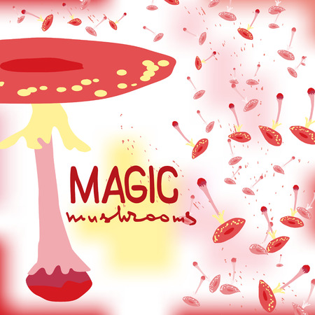 Magic mushrooms  . Flat style for web vector illustrationのイラスト素材