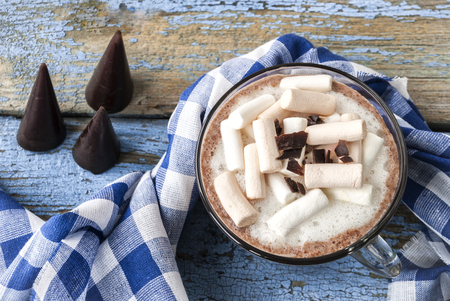 Cup of hot cocoa with marshmallowsの写真素材