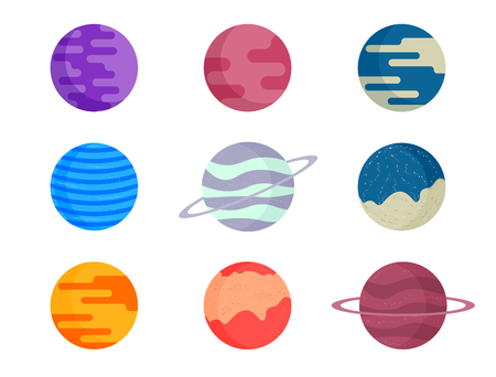 Vector set of different planetsのイラスト素材