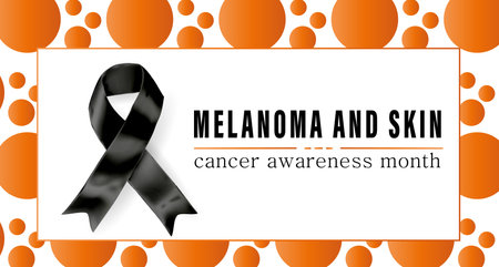 Vector illustration on the theme of Melanoma and skin cancer detection, prevention and awareness month of May. Symbol of the fight against melanoma cancer.のイラスト素材