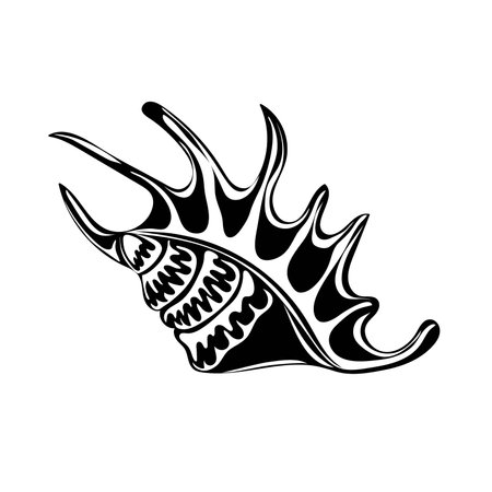 Silhouette of a seashell. shellfish. marine dwellers. Concept of sea and ocean life. vector illustrationのイラスト素材
