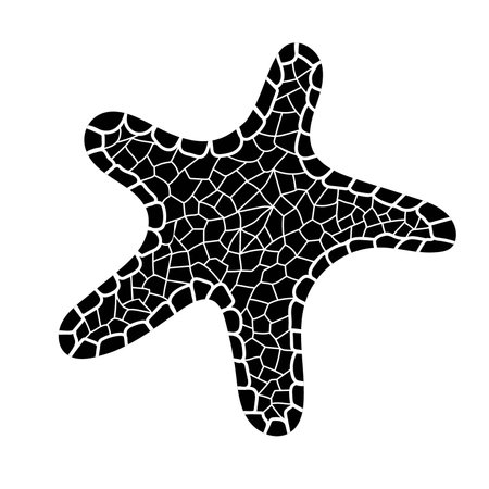 silhouette of starfish. marine dweller. Concept of sea and ocean life. vector illustrationのイラスト素材