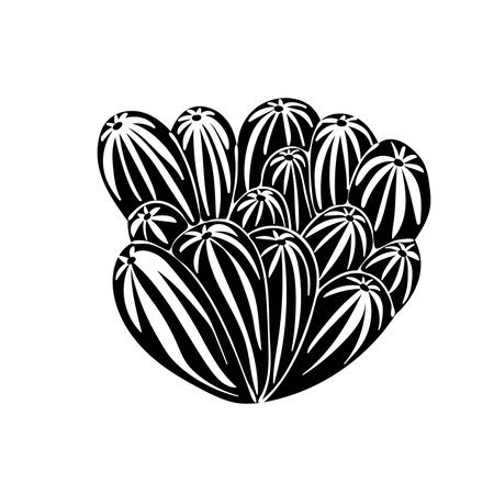 Silhouette of coral or seaweed. botanical illustration. Underwater flora, sea plant. Concept of sea and ocean life. vector illustrationのイラスト素材