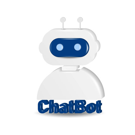 Chatbot 3d icon. Smiling robot headphone. Virtual smart assistant bot and customer service support concept. vector illustrationのイラスト素材