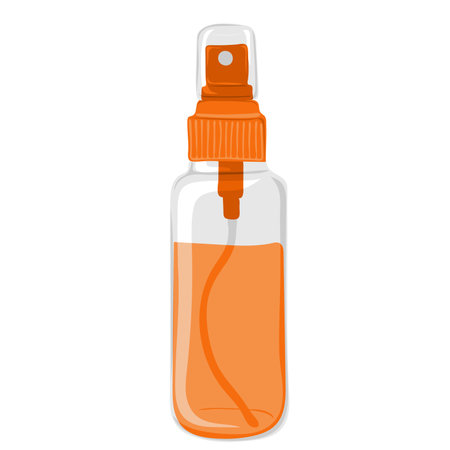 spray bottle. Cosmetic bottle with dispenser for hair or skin care product. hand drawn vector illustrationのイラスト素材