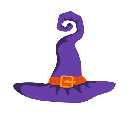 witch hat. Happy halloween concept. Hand drawn doodle design element for poster, banner, t shirt, card, flyer, invitation. vector illustrationのイラスト素材