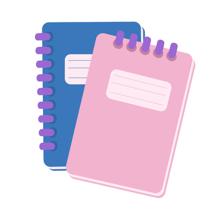 Hand drawn notebooks in doodle style. Education and back to school concept. vector illustration.のイラスト素材