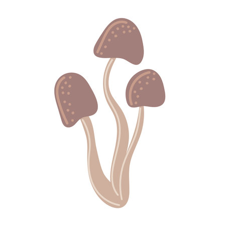 Simple autumn mushroom. Hand drawn stylized element for autumn decorative design, halloween invitation, harvest or thanksgiving. vector illustrationのイラスト素材