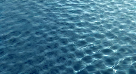 Background of blue water surface. Texture of rippled water.の素材