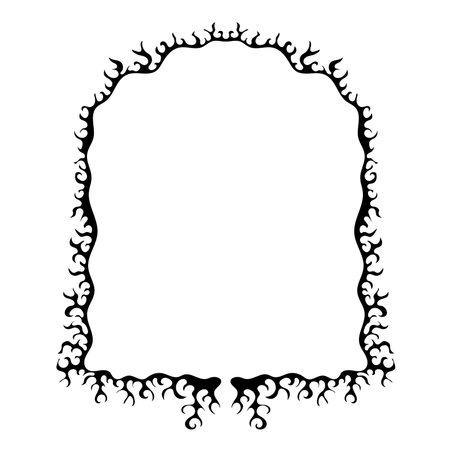 Decorative arch frame. Retro Neo tribal baroque ornament. Vector design elementのイラスト素材