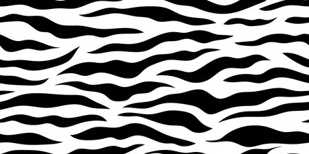 Tiger skin seamless pattern. Animal fur print. Repeating stripes motif. Wildlife, natural camouflage texture. Great for textile, fabric, wallpaper, wrapping, scrapbook and packagingのイラスト素材