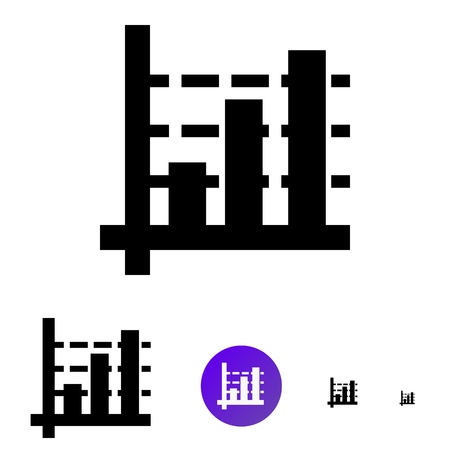 Chart icon for business, e-commerce. Vector growth diagram icon in line style of different sizesのイラスト素材