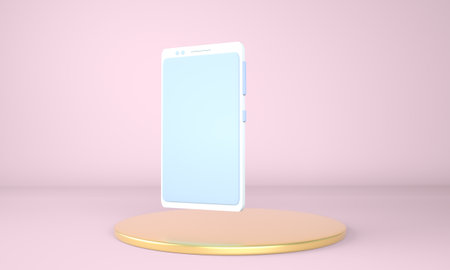 Smartphone mockup with blank screen. 3D Render