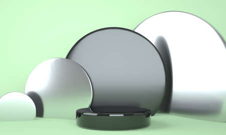 Product podium on pastel background 3d. Abstract minimal geometry concept. Studio stand platform...