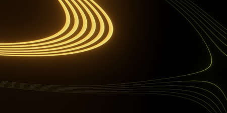 3d business flyer template or corporate banner design with neon wave, 3d render.