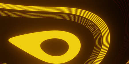 3d business flyer template or corporate banner design with neon wave, 3d render.の写真素材
