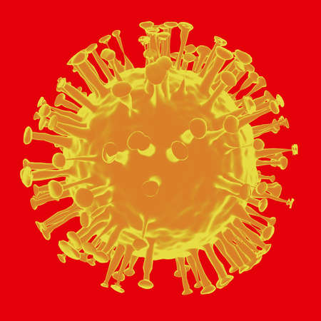 Coronavirus Covid-19 outbreak and coronaviruses influenza background as dangerous flu, 3Dの写真素材