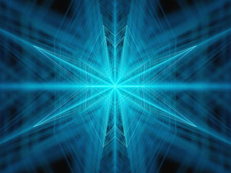 Bright blue star, 3d-rendering. Abstract Background.Stock illustration. 3d illustration.