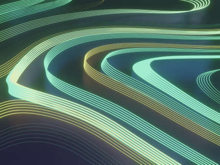 Abstract Blue Wave Background. 3d rendering.の写真素材
