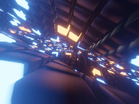 abstract image of cubes background. 3d rendering, 1980. Stock illustration.
