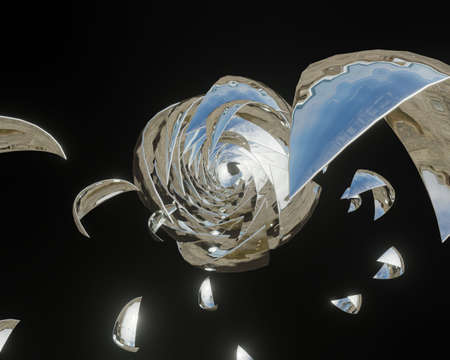 Silver flower, 3d illustration 3d render