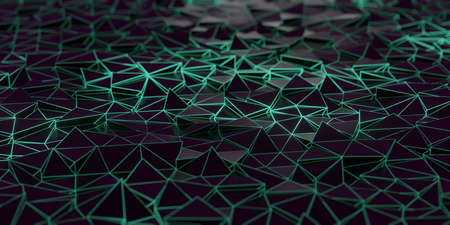 Triangle abstract background. green background, 3d rendering. Stock illustration.の写真素材