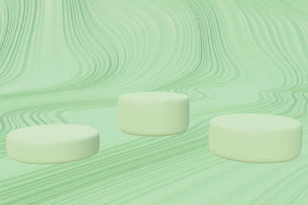 Light Green Product Stand on Light Green Background. 3Dの写真素材