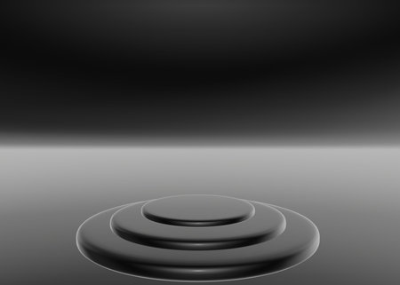 Black podium. Pedestal. Scene 3d illustration 3d rendering