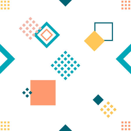 Scandinavian style seamless, geometric pattern, vector illustration with geometric figures. Backgrounds for invitation, brochure and promotion template.のイラスト素材
