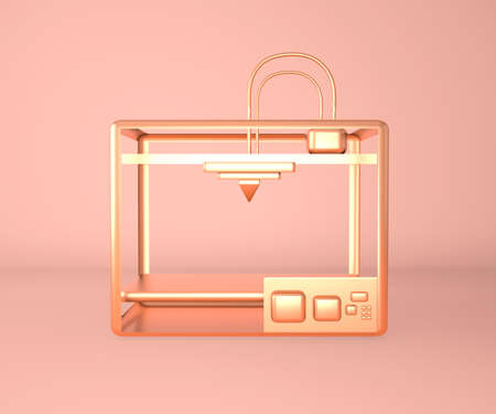 Metal 3d printer printering 3d render, 3d illustration.の写真素材