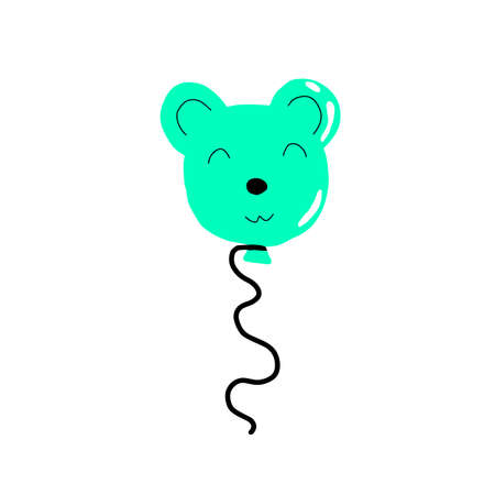 Cute balloon cartoon vector. Hand drawn for birthday party surprise. Pastel celebration graphics.のイラスト素材