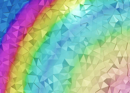 Light Multicolor, Rainbow triangle mosaic background. Geometric style with gradient. A new texture for your design.の写真素材