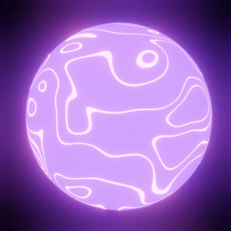 Abstract sphere, fantastic planet. Futuristic technology space style.