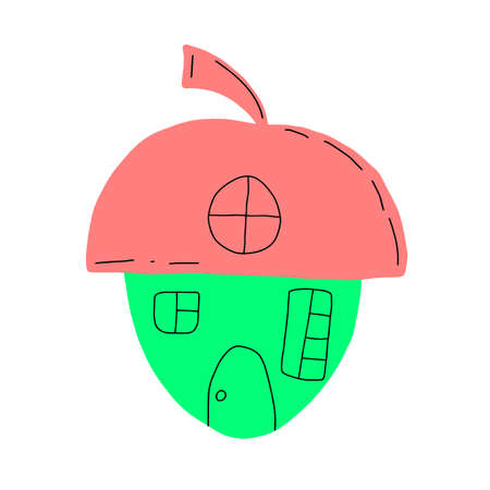 cute house. vector illustration Hand drawnのイラスト素材