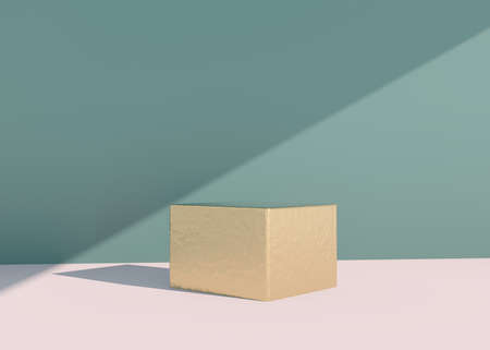 Abstract empty podium with shadow. Mock up stand for product presentation. 3D. Minimal concept. Display product.の写真素材