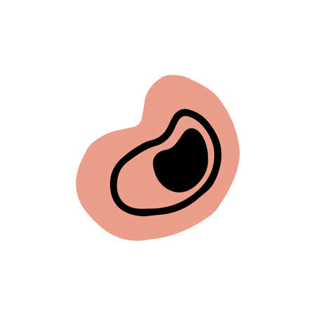 Abstract hand drawn shape. Doodle form. Vector illustration.のイラスト素材