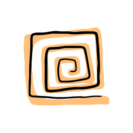Hand drawn doodle spiral isolated on white. Abstract trendy vector illustration. simple elements. Perfect for poster, collage, textile, children projects.のイラスト素材
