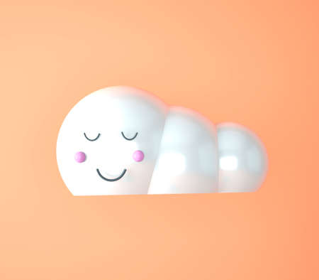 Cute cartoon cloud. 3d illustration.