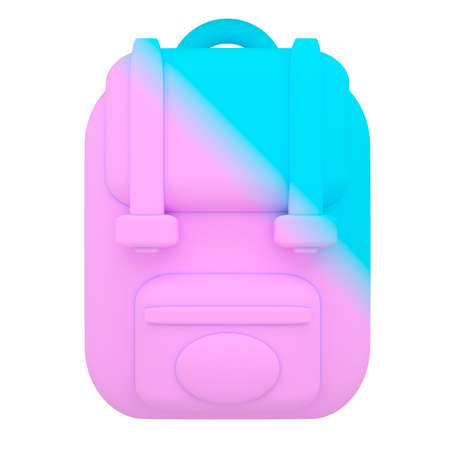 Bag backpack school education icon 3d render illustration