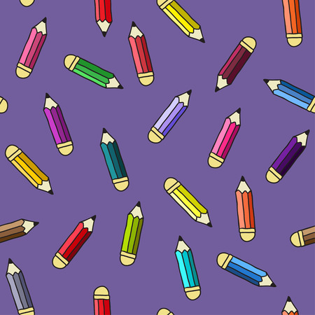 Background with pencils. Vector seamless pattern.のイラスト素材